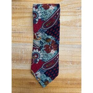 Structure Vintage Paisley Floral Print Pure Silk Made in Italy Men's Tie Necktie